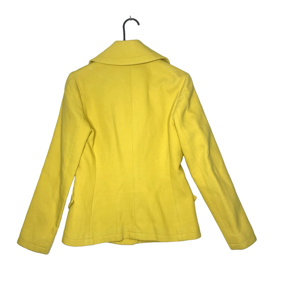 Etcetera Blazer Yellow Cotton Wool Retro Mod Style Size 4 - Picture 2 of 9
